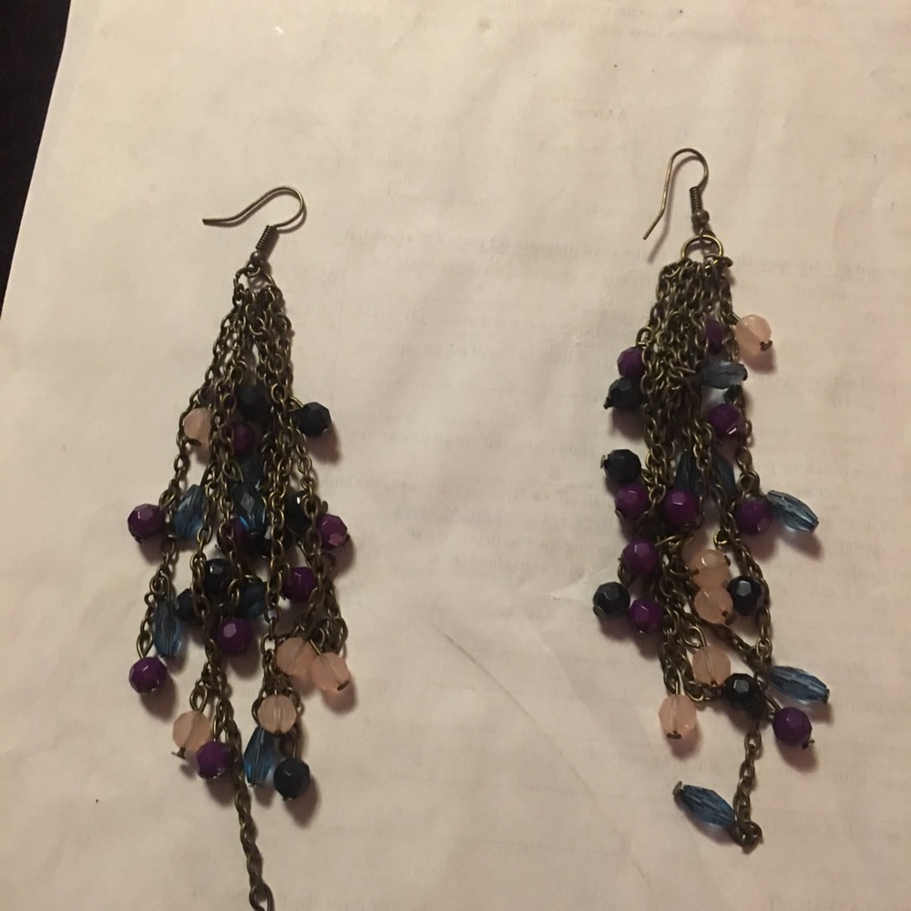 Chain linked long earrings